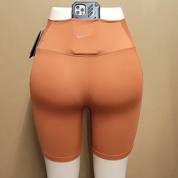 Women's High-Waisted Orange Shorts - Picture 6 of 9